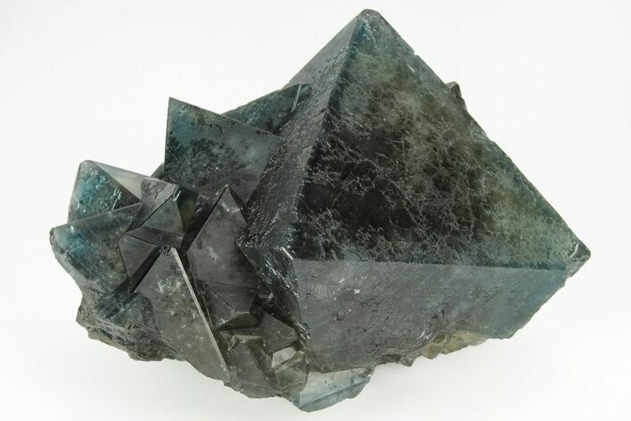 Phenomenal, Blue-Green Octahedral Fluorite Cluster - China #215756